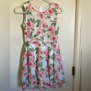 *Children’s Place New White with Pink Roses Mesh Lace Overlay Sleeveless Dress